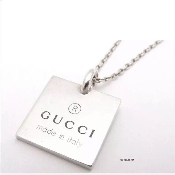 Gucci Jewelry - New Authentic Gucci Logo Square Pendant Necklace